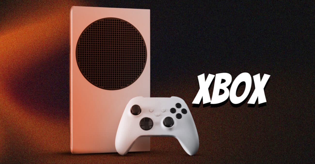 Xbox Series S console and controller in white. Home gaming setup.