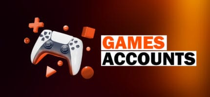 PS5 controller with GAMES ACCOUNTS text
