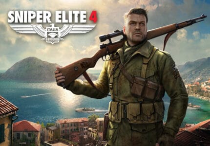 Sniper Elite 4: Soldier with rifle overlooking Italian coastline