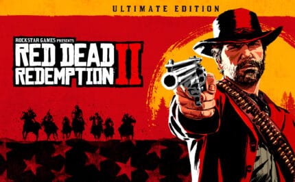 PSN United States Red Dead Redemption 2 Ultimate Edition cover art: A gunslinger aims a revolver, with a posse riding horses in the background.