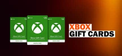 Xbox gift cards in three denominations displayed.